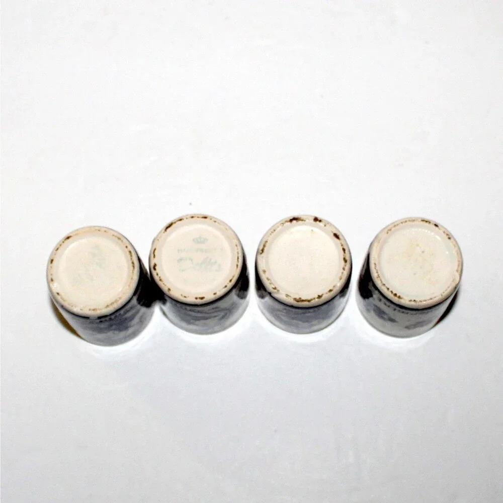 Vintage Vandermint Delft Ceramic Shot Glass Set of 4 Holland white blue